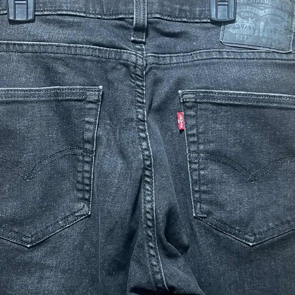 Levi's 511 Slim Fit Jeans Men Size 34 X 30 Dark Gray Black Wash Stretch‎